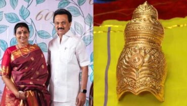 ഗുരുവായൂരപ്പന് 14 ലക്ഷത്തിന്റെ സ്വര്ണക്കിരീടം സമര്പ്പിച്ച് ദുര്ഗ സ്റ്റാലിന്