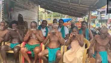 കാവേരി നദീ ജല തർക്കം; ചത്ത എലിയെ കടിച്ചുപിടിച്ച് പ്രതിഷേധവുമായി തമിഴ്നാട്ടിലെ കർഷകർ