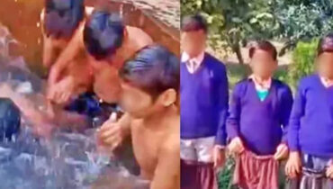 മടിയന്മാര്‍ക്ക് ‘കുളി’ ശിക്ഷയുമായി പ്രിന്‍സിപ്പല്‍, വീഡിയോ വൈറല്‍, ഇങ്ങനെയൊക്കെ ചെയ്യാമോ എന്ന് പ്രതിഷേധം