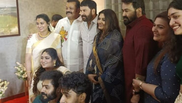 കുടുംബസമേതം കൂട്ടുകാരെത്തി; സുരേഷ് ഗോപിയുടെ മകള്ക്ക് ആശംസ നേര്ന്ന് മമ്മൂട്ടിയും മോഹന്ലാലും