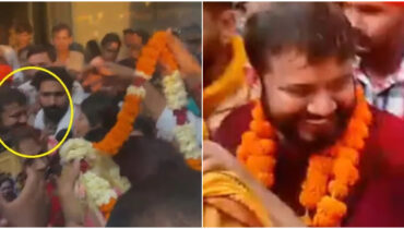 മാല അണിയിക്കാനെത്തിയ യുവാക്കൾ പെട്ടെന്ന് ആക്രമണകാരികളായി, പ്രചാരണത്തിനിടെ കനയ്യ കുമാറിന് നേരെ ആക്രമണം
