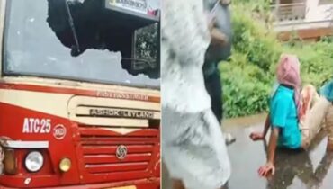 ഓടിക്കൊണ്ടിരുന്ന കെഎസ്ആ‌ർടിസി ബസിന്‍റെ ചില്ല് തലകൊണ്ടിടിച്ച് തകർത്ത് പുറത്തേക്ക് ചാടി യുവാവ്, ഗുരുതര പരിക്ക്