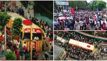 നൊമ്പരക്കടലിലൂടെ ജനനായകന്‍റെ മടക്കയാത്ര, തെരുവോരങ്ങളാകെ പ്രിയനേതാവിന് അന്ത്യാഞ്ജലി അ‍ർപ്പിക്കാനെത്തിയ ജനക്കൂട്ടം; വിലാപയാത്ര തുടരുന്നു
