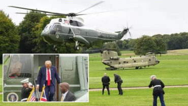 ബ്രിട്ടനിലെ ഔദ്യോഗിക സന്ദര്‍ശനം പൂര്‍ത്തിയാക്കി മടങ്ങുന്നതിനിടെ ട്രംപും ഭാര്യയും സഞ്ചരിച്ച ഹെലികോപ്റ്ററിന് തകരാര്‍, അടിയന്തര ലാന്‍ഡിംഗ്
