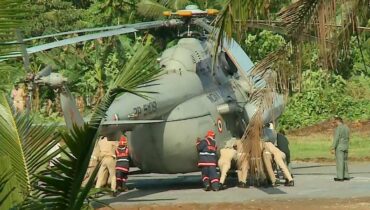 രാഷ്ട്രപതി സഞ്ചരിച്ച ഹെലികോപ്റ്ററിന്റെ ടയറുകള്‍ കോണ്‍ക്രീറ്റിൽ താഴ്ന്നു