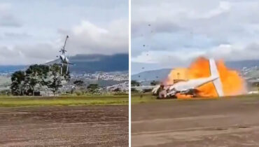 വെനസ്വേലയില്‍ ടേക്ക് ഓഫിനിടെ നിയന്ത്രണം നഷ്ടപ്പെട്ട വിമാനം തകര്‍ന്നുവീണ് തീപിടിച്ചു; 2 മരണം