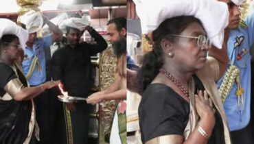 ശബരിമല ദര്‍ശനം പൂര്‍ത്തിയാക്കി രാഷ്ട്രപതി ദ്രൗപതി മുര്‍മു; പൂര്‍ണകുംഭം നല്‍കി സ്വീകരണം
