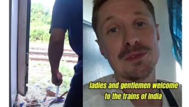 ക്ലീൻ ചെയ്ത മാലിന്യം ട്രെയിനിൽ നിന്ന് പുറത്തേക്ക് എറിയുന്നു; വിദേശി പകർത്തിയ വീഡിയോ വൈറൽ, പ്രതികരണവുമായി റെയിൽവേ