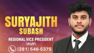 കെഎച്ച്എൻഎ ലോൺ സ്റ്റാർ – ഹ്യൂസ്റ്റൺ RVP ആയി സൂര്യജിത്ത് സുഭാഷ് ചുമതലയേറ്റു