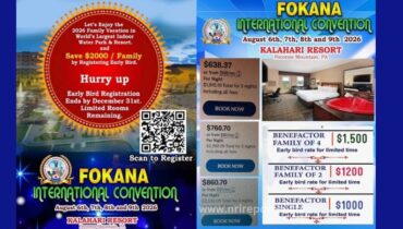 ഫൊക്കാനയുടെ ഇന്റർനാഷണൽ കൺവെൻഷൻ കൽഹാരി റിസോർട്ടിൽ, ക്രിസ്മസ് ന്യൂ ഇയർ സമ്മാനമായി ഏർലി ബേർഡ് രജിസ്ട്രേഷൻ ഡിസംബർ 31 വരെ മാത്രം