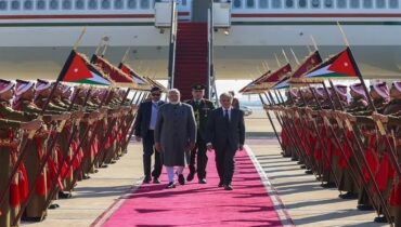 പ്രധാനമന്ത്രി നരേന്ദ്ര മോദി ജോർദാനിൽ, ഉജ്ജ്വല സ്വീകരണം; അബ്ദുള്ള രണ്ടാമൻ രാജാവുമായി കൂടിക്കാഴ്ച, ഇത്യോപ്യയും ഒമാനും സന്ദർശിക്കും