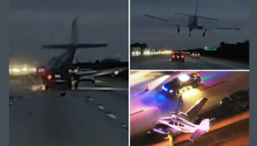 ഞെട്ടിക്കുന്ന വീഡിയോ; യുഎസ് ഹൈവേയിൽ വിമാനം കാറിൽ ഇടിച്ചിറങ്ങി, വനിതാ ഡ്രൈവറിന് നിസാര പരിക്കുകളോടെ അത്ഭുതകരമായ രക്ഷപെടൽ