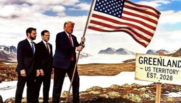ഗ്രീൻലൻഡിൽ യുഎസ് പതാക; ഗ്രീൻലൻഡിനെ ഉൾപ്പെടുത്തിയ പുതിയ ഭൂപടം പങ്കുവെച്ച്  ട്രംപ്