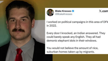 ‘ഞാൻ മുട്ടുന്ന ഓരോ വാതിലിലും ഒരു ഇന്ത്യക്കാരൻ ഉത്തരം നൽകുന്നു’, പരിഹാസം ചൊരിഞ്ഞ് ടെക്‌സാസിലെ മാഗ അനുകൂലി