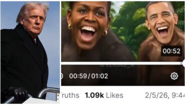 ഒബാമ ദമ്പതികളുടെ മുഖം കുരങ്ങുകളുടെ ശരീരത്തിൽ വെച്ചുപിടിപ്പിച്ച് വീഡിയോ പങ്കുവെച്ച് ട്രംപ്; യുഎസിൽ കടുത്ത പ്രതിഷേധം ഉയരുന്നു