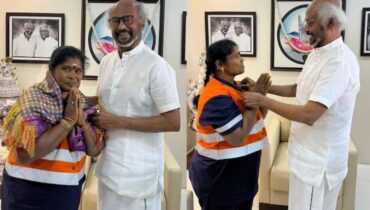 റോഡില്‍ നിന്ന് കിട്ടിയ 45 പവൻ ഉടമയ്ക്ക് നല്‍കിയ ശുചീകരണ തൊഴിലാളിയ്ക്ക് രണ്ട് പവൻ സ്വർണമാല സമ്മാനം നൽകി രജനീകാന്ത്