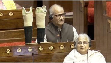 കൃത്രിമ കാലുകൾ രാജ്യസഭയിലെ മേശപ്പുറത്ത് വെച്ച് പ്രദർശിപ്പിച്ച് സദാനന്ദൻ എംപി, കന്നി പ്രസംഗത്തിൽ സിപിഎമ്മിന് വിമർശനം; സഭയിൽ ബഹളം, ഭരണ-പ്രതിപക്ഷ പോര്