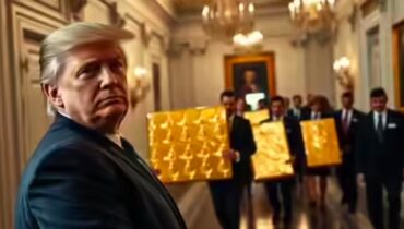 വൈറ്റ് ഹൗസ് ഇടനാഴിയിൽ വൻ സ്വർണ ബാറുകളുള്ള ട്രോളി: ഡോണാൾഡ് ട്രംപ് യോഗത്തിനിടെ കണ്ട വിചിത്ര ദൃശ്യം വൈറൽ