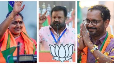 ശോഭയും സുരേന്ദ്രനും ബിജെപിയുടെ രണ്ട് സിംഹങ്ങൾ; പാലക്കാട് മാത്രം 4 സീറ്റ് ‘ഇങ്ങെടുക്കുമെന്നും’ സുരേഷ് ഗോപിയുടെ പ്രഖ്യാപനം