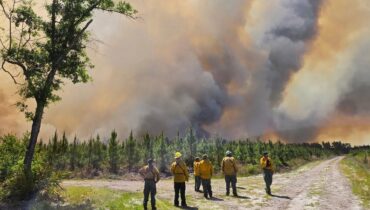 കാട്ടുതീയിൽ ഡസൻ കണക്കിന് വീടുകൾ കത്തിനശിച്ചു;  ജോർജിയയിൽ അടിയന്തരാവസ്ഥ⁩