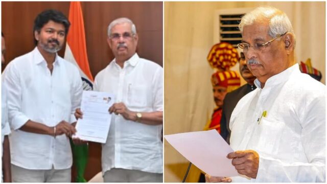 ചെക്ക് വെച്ച് ഗവർണർ, സർക്കാർ രൂപീകരിക്കാൻ വിജയ് കേവല ഭൂരിപക്ഷം തെളിയിക്കണം, 118 എംഎൽഎ മാരുടെ കത്ത് വേണമെന്ന് ആർലേക്കർ; തമിഴ്നാട്ടിൽ സത്യപ്രതിജ്ഞ നീളും