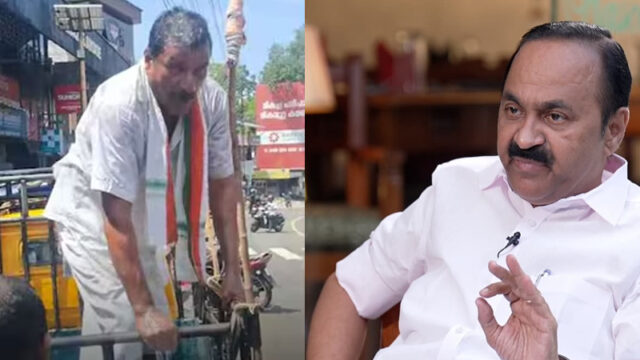 മുഖ്യമന്ത്രി തർക്കം തെരുവിലേക്ക്; സതീശനായി കോൺഗ്രസ് പ്രവർത്തകൻ്റെ ആത്മഹത്യാശ്രമം