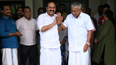 പിണറായി വിജയനെ വസതിയിലെത്തി സന്ദർശിച്ച് നിയുക്ത മുഖ്യമന്ത്രി വി.ഡി. സതീശൻ
