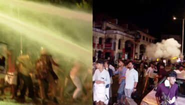 തിരുവനന്തപുരത്ത് എസ്എഫ്ഐ-കെഎസ്യു തെരുവ് യുദ്ധം; പരസ്പരം കല്ലേറ്, പോലീസ് ജലപീരങ്കി പ്രയോഗിച്ചു