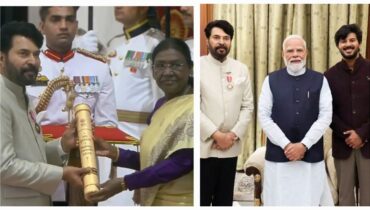 മലയാളക്കരക്ക് അഭിമാനം, പത്മഭൂഷൺ ഏറ്റുവാങ്ങി മമ്മൂട്ടി, കുടുംബത്തിനൊപ്പം സന്തോഷം പങ്കിട്ട് പ്രധാനമന്ത്രി, വെള്ളാപ്പള്ളിയടക്കം പത്മ പുരസ്‌കാരങ്ങൾ ഏറ്റുവാങ്ങി