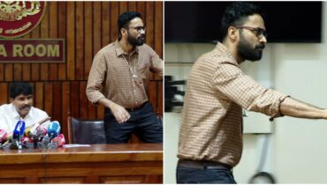 ‘കൊലയാളിയെ മന്ത്രി ഒപ്പമിരുത്തരുത്’; സിദ്ദിഖിന്റെ വാർത്താസമ്മേളനത്തിൽ പ്രതിഷേധവുമായി മാധ്യമപ്രവർത്തകർ, ശ്രീറാം വെങ്കിട്ടരാമൻ പുറത്തുപോയി