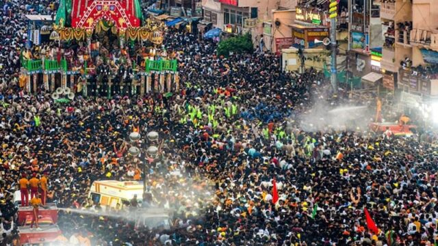 പുരി ജഗന്നാഥ രഥയാത്രയിൽ തിരക്കിൽപ്പെട്ട് ഒരാൾ മരിച്ചു; നൂറോളം പേർക്ക് പരിക്ക്