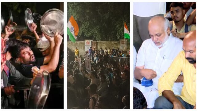 ഡൽഹിയിൽ അർധരാത്രിയിലും സിജെപി സമരം, പൊളിച്ച വേദി വീണ്ടും കീഴടക്കി പ്രതിഷേധക്കാർ, പോലീസ് നോക്കുകുത്തി; ബേബിയടക്കമുള്ളവരും പ്രതിഷേധത്തിൽ