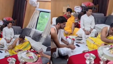 ‘ഓടുന്ന ട്രെയിനില് പൂജ, പൂജാരിക്കൊപ്പം വെള്ള വസ്ത്രം ധരിച്ച് നിരവധി ഭക്തര്’; വൈറല് വിഡിയോയില് വിശദീകരണവുമായി റെയില്വേ