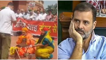 പാർലമെന്റിലെ പ്രതിഷേധ നാടകത്തിലൂടെ മതവികാരം വ്രണപ്പെടുത്തി, സന്യാസിമാരുടെ പരാതിയിൽ രാഹുൽ ഗാന്ധിക്കും 2 എംപിമാർക്കുമെതിരെ കേസെടുത്തു