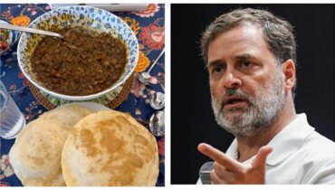 ’80 ശതമാനം ഇന്ത്യക്കാരും കഴിക്കുന്നത് സസ്യാഹാരം മാത്രം’, ബ്രിക്‌സ് വിരുന്നിലെ ഭക്ഷണത്തെ ട്രോളി രാഹുൽ ഗാന്ധി; ചോലെ ബട്ടുരയുടെ ചിത്രം പങ്കുവെച്ച് കുറിപ്പ്