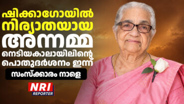 ഷിക്കാഗോയിൽ നിര്യാതയായ അന്നമ്മ നെടിയകാലായിലിൻ്റെ പൊതുദർശനം ഇന്ന്; സംസ്ക്കാരം നാളെ