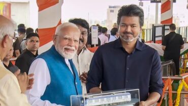 പ്രധാനമന്ത്രി നരേന്ദ്ര മോദി ചെന്നൈയിൽ, സ്വീകരിച്ച് വിജയ്; മെട്രോ രണ്ടാം ഘട്ടം ഉദ്ഘാടനം ചെയ്തു, 13,000 കോടിയുടെ വികസന പദ്ധതികൾ പ്രഖ്യാപിച്ചു