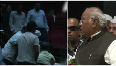 ‘മോദിയുടെ അച്ഛന് വരെ പോകേണ്ടിവരും’, ഖർഗെയുടെ പരാമർശത്തിനെതിരെ രാജ്യവ്യാപക പ്രതിഷേധത്തിന് ബിജെപി; ഖർഗെ തെറ്റിദ്ധരിച്ചതെന്ന് പ്രസംഗം തടസപ്പെടുത്തിയ സന്തോഷ്